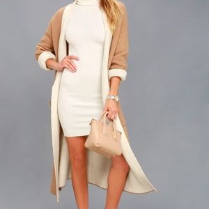 Snow Bunny Ivory Turtleneck Sweater Dress